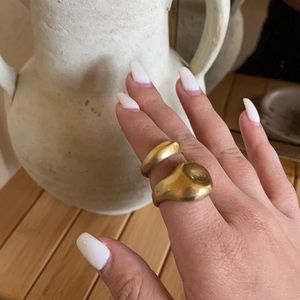 Cashmere Cactus Organic Brass Ring Set